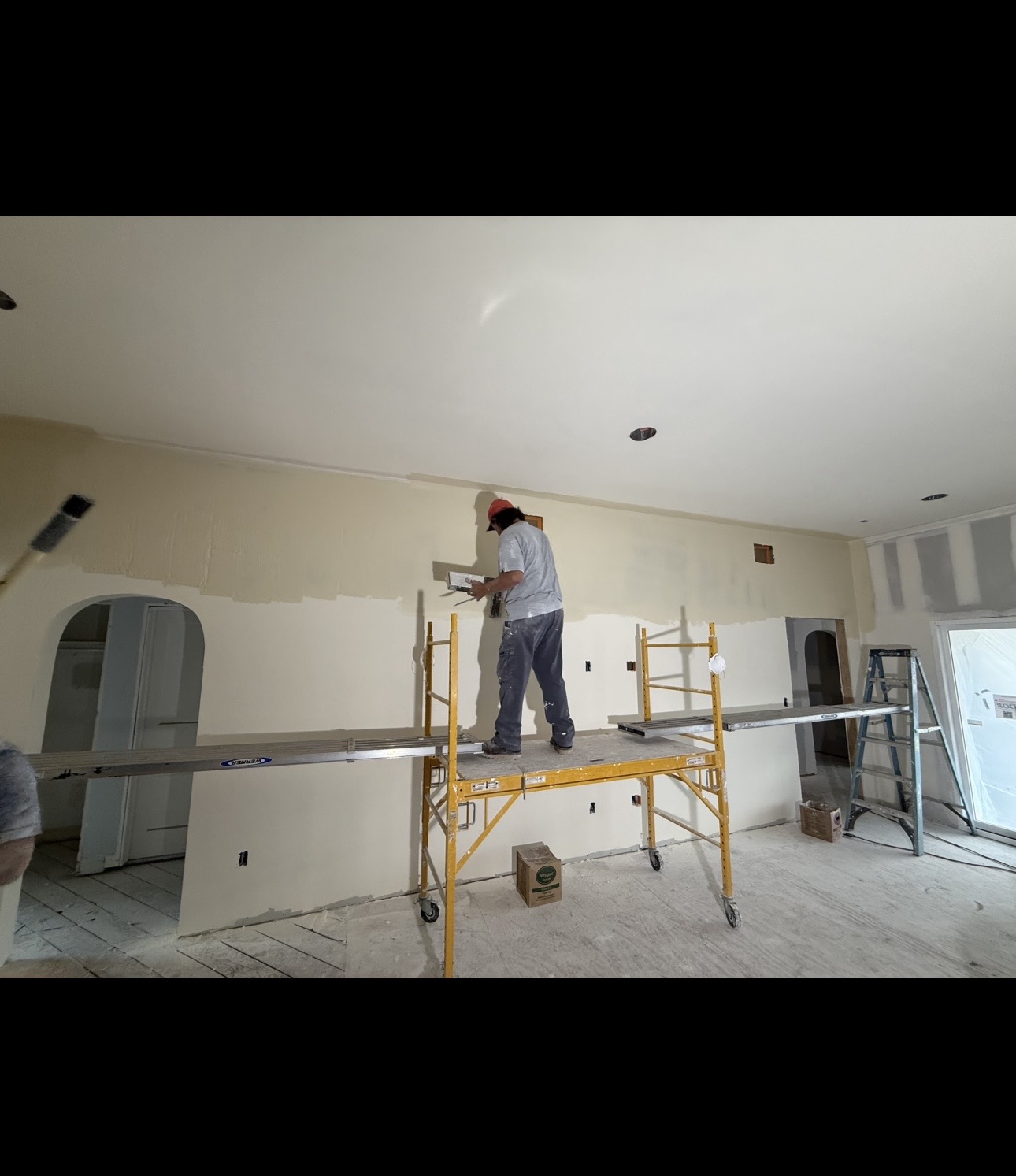 Drywall texture work in progress